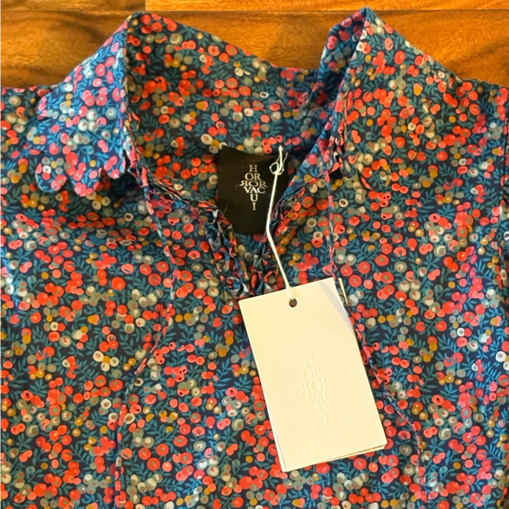 NWT HorrorVacui Liberty Of London Floral Blouse Small S Boho Puff Sleeve Shirt - Picture 8 of 12